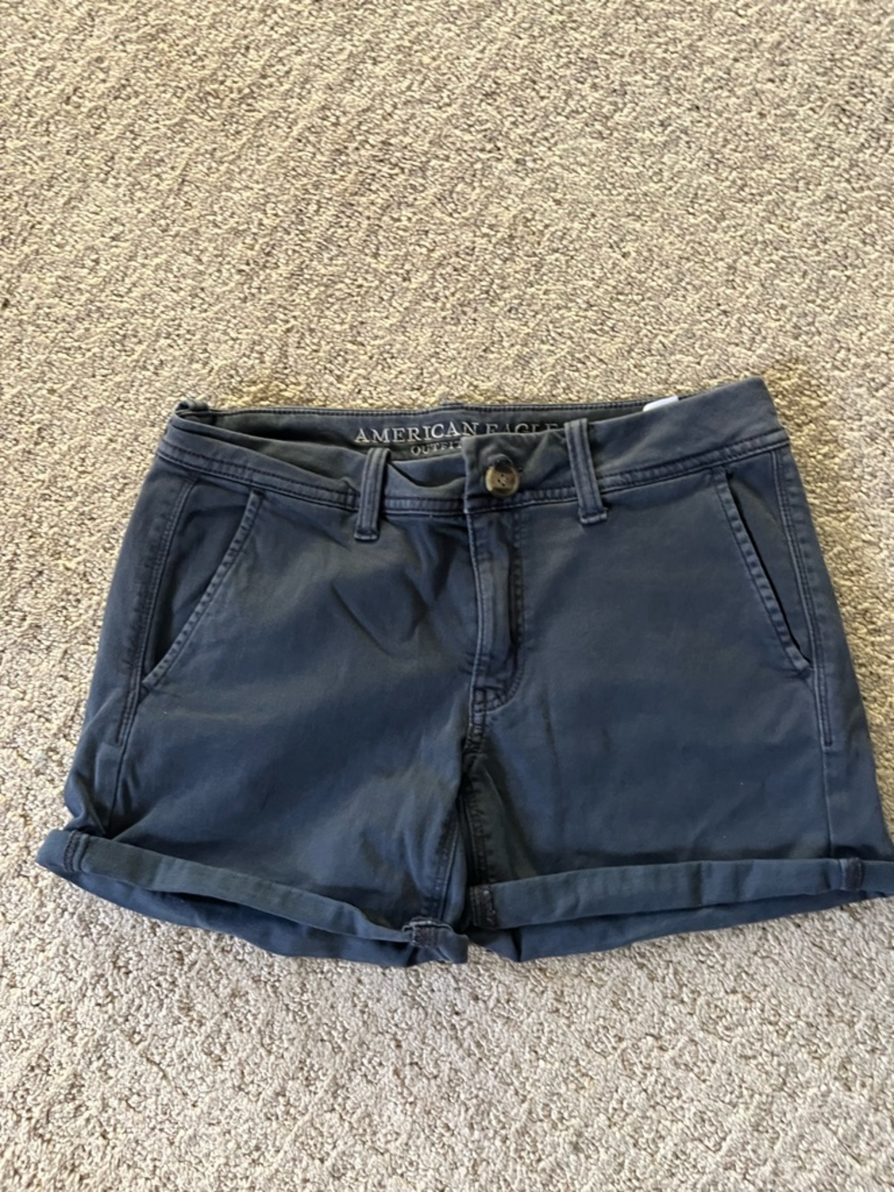 American Eagle Outfitters Navy Roll-Cuff Women’s Bermuda Shorts